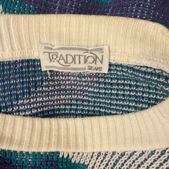 Vintage Sears Sweater Blue/Green Size M - Picture 4 of 4